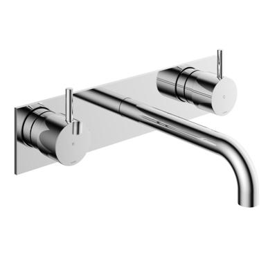 Hotbath Wastafelmengkraan Cobber Inbouw 2-hendel Met Achterplaat Gebogen 18 cm