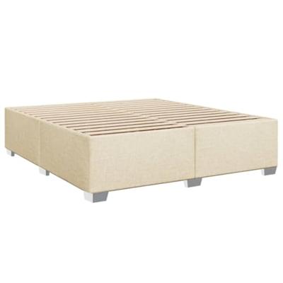 Boxspring met matras stof crèmekleurig 200x200 cm