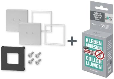 ZACK Carvo montageset voor verlijming geschikt voor 2 bevestigingspunten RVS