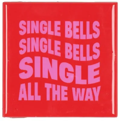 Daan Kromhout Design tegeltje keramiek single bells 10x10cm rood