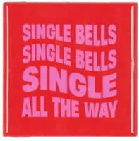 Daan Kromhout Design tegeltje keramiek single bells 10x10cm rood - thumbnail