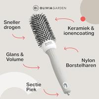 Olivia Garden Blowout Shine Brush White&Grey Ø35mm - thumbnail