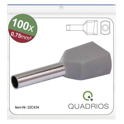 Quadrios 22C434 Dubbele adereindhulzen 0.75 mm² Deels geïsoleerd Grijs 1 set(s) Quadrios 22C434 Dubbele adereindhulzen 0.75 mm² Deels geïsoleerd Grijs 1 set(s)
