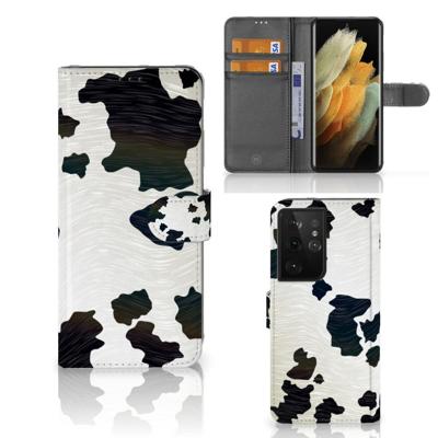 Samsung Galaxy S21 Ultra | Telefoonhoesje | Met pasjeshouder | Koeienvlekken Samsung Galaxy S21 Ultra | Telefoonhoesje | Met pasjeshouder | Koeienvlekken