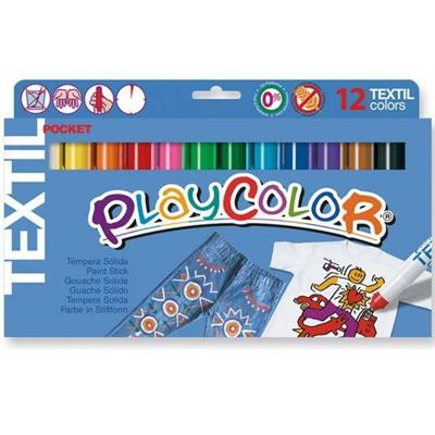 PlayColor® Playcolor textielverf, l: 14 cm, diverse kleuren, 5 gr, 12 stuk/ 1 doos