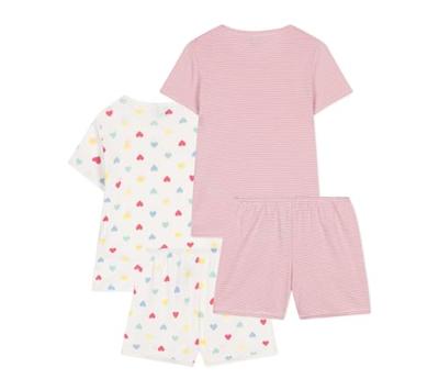 set van 2 korte pyjama's voor kinderen PETIT BATEAU wit
