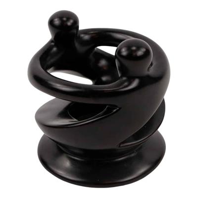 Abstracte Kaarshouder Zeepsteen Zwart Abstracte Kaarshouder Zeepsteen Zwart