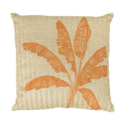Kussen palmboom - beige/oranje - 43x43 cm