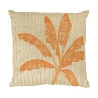 Kussen palmboom - beige/oranje - 43x43 cm - thumbnail