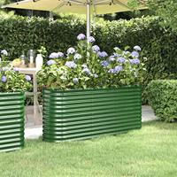 VidaXL Plantenbak 152x40x68 cm gegalvaniseerd staal groen - thumbnail