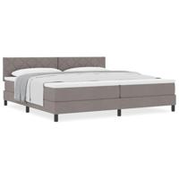 Boxspringbed met matras met matras Taupe 200 x 200 cm Stof - thumbnail