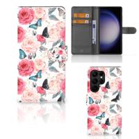 Samsung Galaxy S23 Ultra Hoesje Butterfly Roses - thumbnail