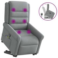 Sta-op-massagestoel verstelbaar stof lichtgrijs - thumbnail