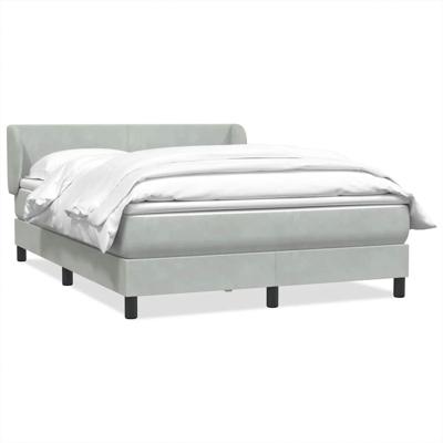 Boxspring met matras fluweel lichtgrijs 160x220 cm