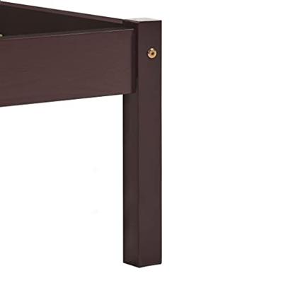 Bedframe massief grenenhout donkerbruin 140x200 cm