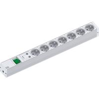 Bachmann 333.838 19 inch Stekkerdoos voor patchkast 1 HE Overspanningsbescherming Grijs - thumbnail