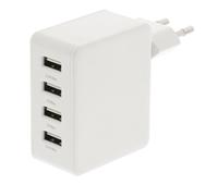 Lader 4-Uitgangen 4.8 A USB Wit - thumbnail