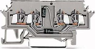 WAGO 279-620/281-408 Diodeklem 4 mm Spanveer Toewijzing: L Grijs 100 stuk(s)