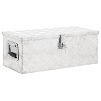 VidaXL Opbergbox 70x31x27 cm aluminium zilverkleurig - thumbnail