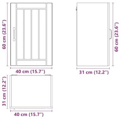 Keukenwandkast Lucca bewerkt hout oud houtkleurig Keukenwandkast Lucca bewerkt hout oud houtkleurig