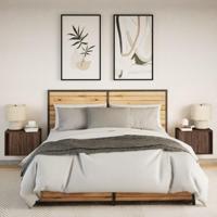 Nachtkastjes met LED's 2 st wandgemonteerd bruin eikenkleur - thumbnail