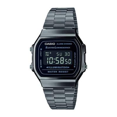 Casio A168WEGG-1BEF Zwart Zilverkleurig (Ø 36 mm) (Ø 38 mm) Heren horloge