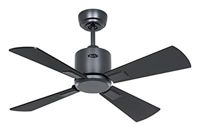 CasaFan ECO NEO III 92 BG-SW/TK WiFi Flügel Schwarz/Teak Plafondventilator 12 W (Ø x h) 92 cm x 360 mm Basaltgrijs Met afstandsbediening, Timer, Met