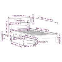 Bed met boekenkast zonder matras massief grenenhout 90x200 cm - thumbnail