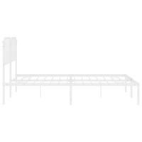 Bedframe met hoofdbord metaal wit 160x200 cm - thumbnail