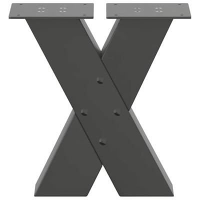Salontafelpoten 2 st X-vormig 40x(30-31) cm staal antraciet