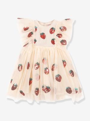 Sweater met ruches en pailletten Yvonne rozen