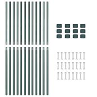 Hekpalen 12 pcs Groen 130 cm Poedergecoat staal - thumbnail