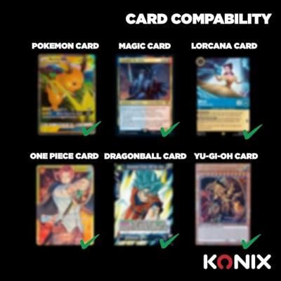 Premium ruilalbum voor 360 kaarten - Konix - 9 vakken, 63 x 88 mm per pagina - Magic: The Gathering, Pokémon, Yu-Gi-Oh! - Zwart