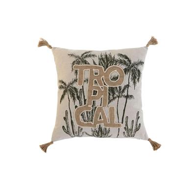 Kussen Home ESPRIT Beige Natuurlijk Tropisch Boho 45 x 5 x 45 cm
