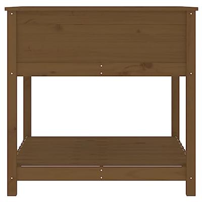 VidaXL Plantenbak met schap 82,5x82,5x81 cm grenenhout honingbruin VidaXL Plantenbak met schap 82,5x82,5x81 cm grenenhout honingbruin