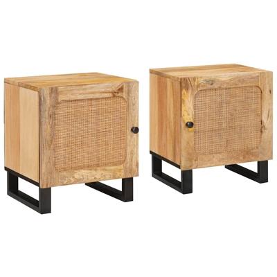 Nachtkastje 2 pcs Naturel 40 x 33,5 x 46 cm Massief Mango Hout