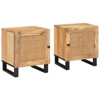 Nachtkastje 2 pcs Naturel 40 x 33,5 x 46 cm Massief Mango Hout - thumbnail