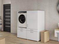 Kast WASHING 1 machine met kast 1 deur 2 lades MEDIUM wit - thumbnail