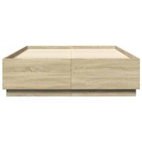 Bedframe bewerkt hout sonoma eikenkleurig 140x200 cm - thumbnail