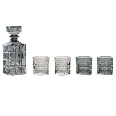 Set glazen met fles Home ESPRIT Grijs Kristal Stads 900 ml Set glazen met fles Home ESPRIT Grijs Kristal Stads 900 ml