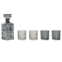 Set glazen met fles Home ESPRIT Grijs Kristal Stads 900 ml - thumbnail