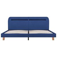 Bedframe met LED stof blauw 160x200 cm - thumbnail