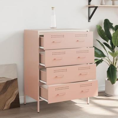 Dressoir 68x39x89 cm staal roze