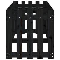 Plantenbak verhoogd hekontwerp 200x50x50 cm grenenhout zwart - thumbnail