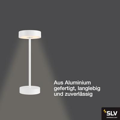 SLV Buiten tafellampVinolina wit - oplaadbaar - 1007360