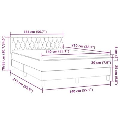 Boxspring met matras fluweel donkergrijs 140x210 cm