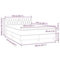 Boxspring met matras fluweel donkergrijs 140x210 cm - thumbnail