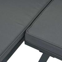 2-delige Loungeset met kussens aluminium zwart - thumbnail