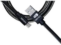 Senza Premium Leather Charge/Sync Cable Micro USB 1.5m. 12W Black - thumbnail