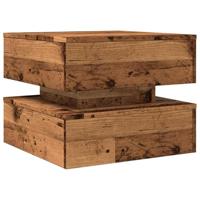 Salontafel met LED-verlichting 50x50x40 cm oud houtkleurig - thumbnail